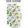 thumbnail image 3 of Soft Hand Fingertip Towels, 2 Pcs Face Bath Towels Dinosaurs Doodles on White Absorbent Washcloths for Bathroom Hotel Kitchen, 30"x15", Absorbent Soft Hand Fingertip Towels, 3 of 6