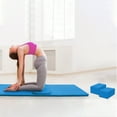 thumbnail image 4 of BalanceFrom 71x24x1 Inches Extra Thick Yoga Mat with Knee Pad and 2 Blocks, Blue, 4 of 11