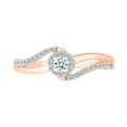 thumbnail image 3 of DGOLD 10kt Rose Gold Round White Diamond Twisted Swirl Fashion Ring (1/4 cttw), 3 of 4