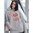 thumbnail image 2 of Sitting Lovely Pug Sweatshirt Women -Smartprints Designs, Female Medium, 2 of 4