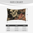 thumbnail image 3 of Plush Throw Pillow Covers, Gothic Eastern Floral Skull Pillow Cases with Invisible Zipper, Breathable Microfiber Pillow Cases Standard Size for Sleeping Bedroom Sofa Living Room 20x30, 3 of 5