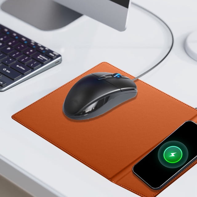 Estbridge Large Mouse Pad with Wireless Charger 15w Fast Charging Office Small Computer Folding Mouse Pad Multifunction Wireless Charging Stand Mouse Pad