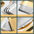 thumbnail image 5 of Solivara Rectangle Stainless Serving Tray 3 Piece Set With Rounded Edges For Indoor Outdoor Entertainment(Silver,12.60*6.30 in), 5 of 6