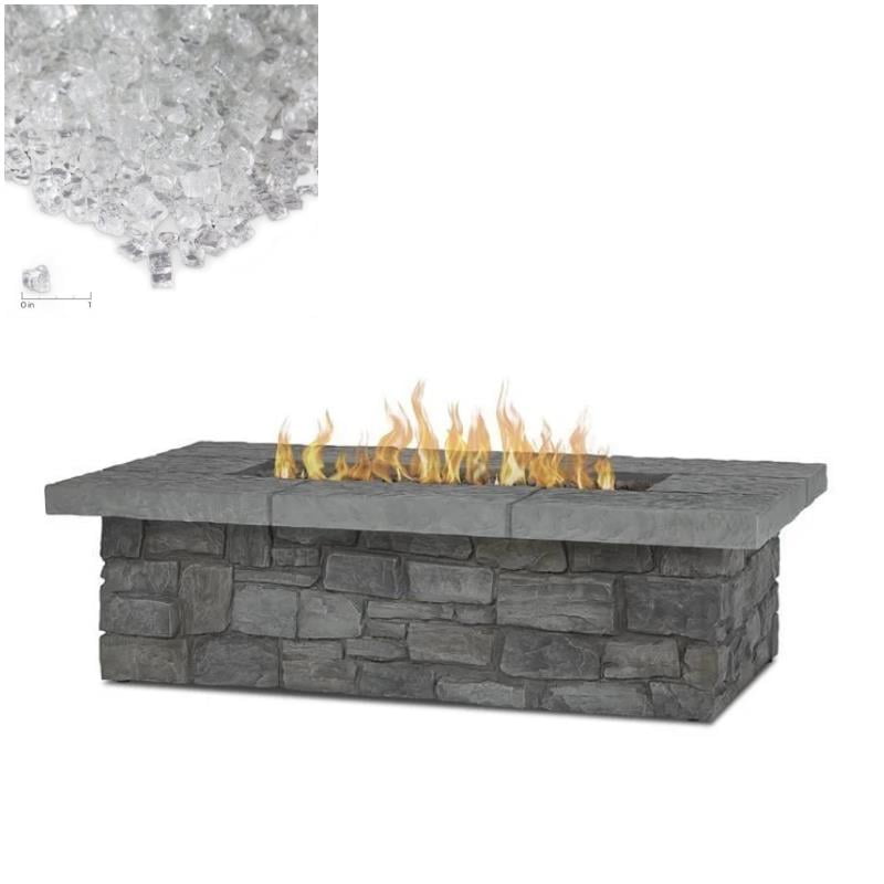 Home Square 2Piece Set with Propane Fire Table with Conversion Kit