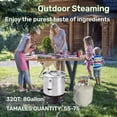 thumbnail image 3 of 32QT Stainless Steel Steamer Pot with 100,000BTU Portable Propane Burner for Seafood Crab-Vegetable-Vaporeras para Tamale Steaming, w/Easy-fill Water Spout,Divider and Steamer Rack,Outdoor Cooking, 3 of 8