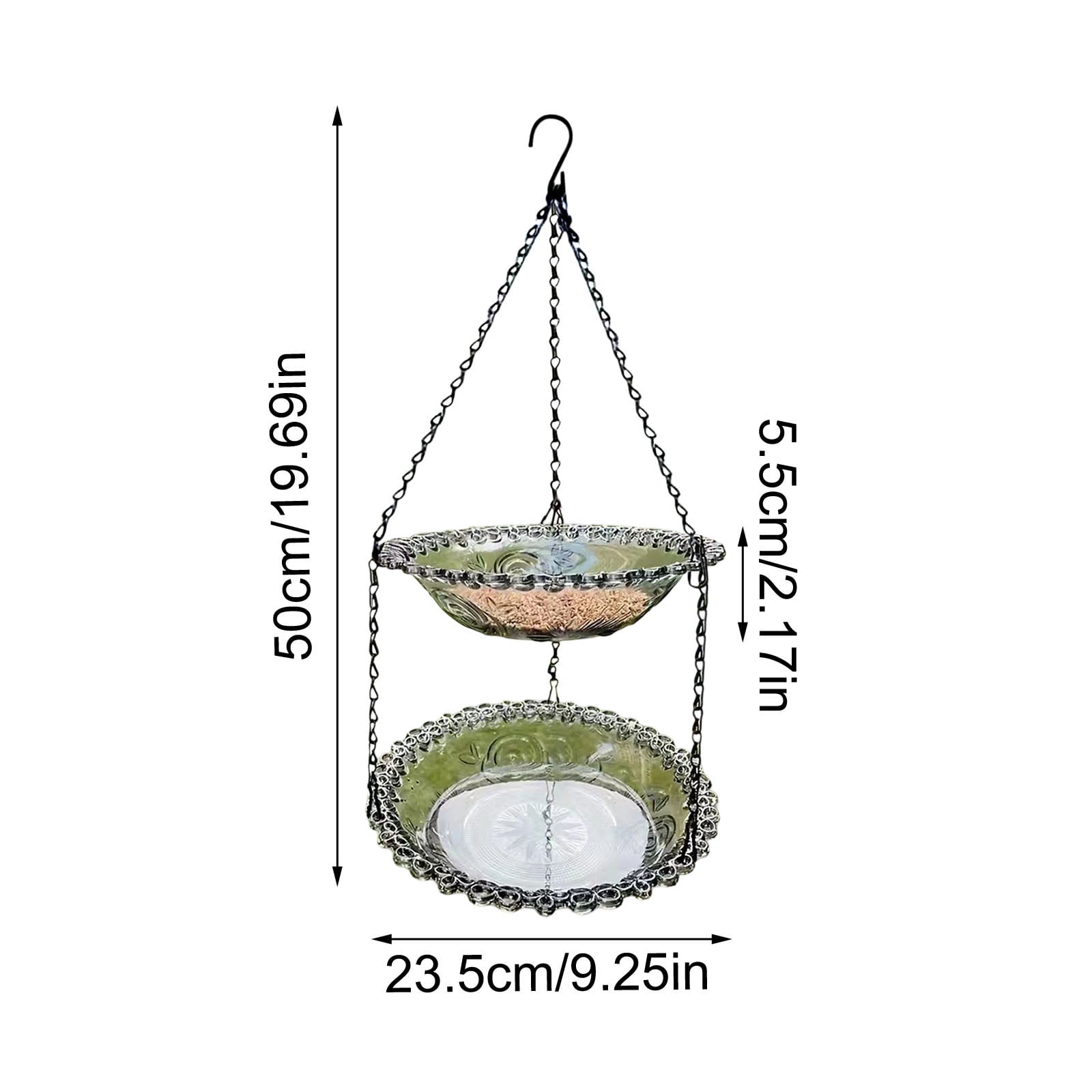 Hanging Bird Feeder Outdoor Hanging Feeder for Balcony, High Strength Plastic Reusable for Birds Bathing and Feeding