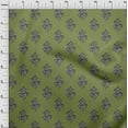 thumbnail image 3 of oneOone Georgette Viscose Fabric Leaves & Floral Block Printed Fabric 1 Yard 42 Inch Wide, 3 of 4