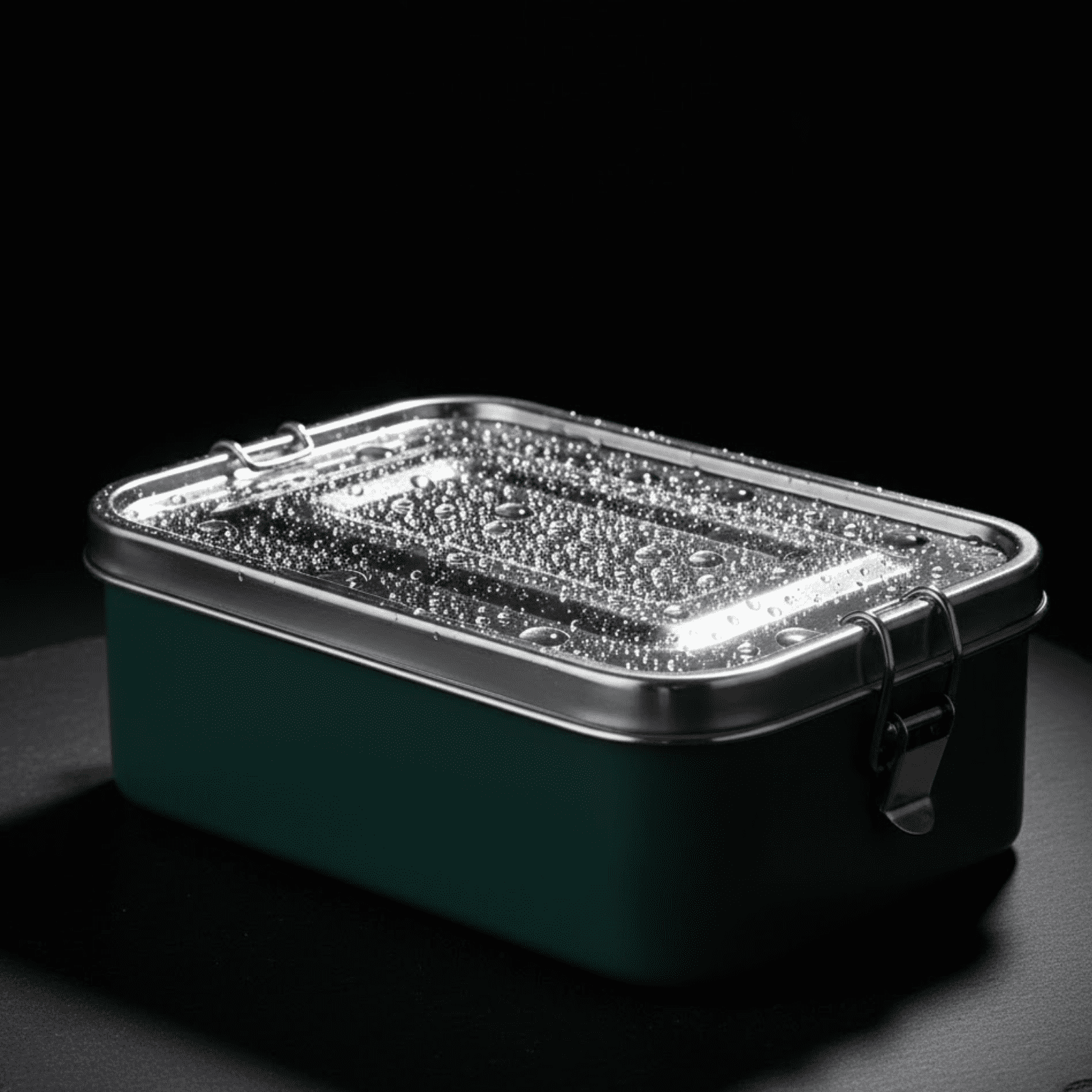 Mayur Exports Bento Lunch Box (Green) with Movable Divider | Leak-Proof, Secure Clips | 60 Oz/1800ml | 8.25x5.55x2.75 in | Food-Grade Stainless Steel | Heavy Duty | Available in 4 Colors.