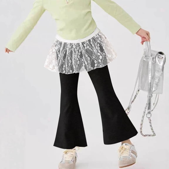 Avtoify Girls Pants Children's Fall Solid Color Breathable Casual and Versatile Leggings Full Length Pants for Kids