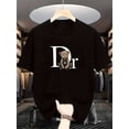 thumbnail image 1 of Men's 2025 Summer Casual Graphic T-Shirt - Black Geometric Print Short Sleeve Tee, 100% Cotton, Machine Washable Round Neck Top for Casual Attire, Playful Teddy Print | Comfortable Fit Shirt, 1 of 6