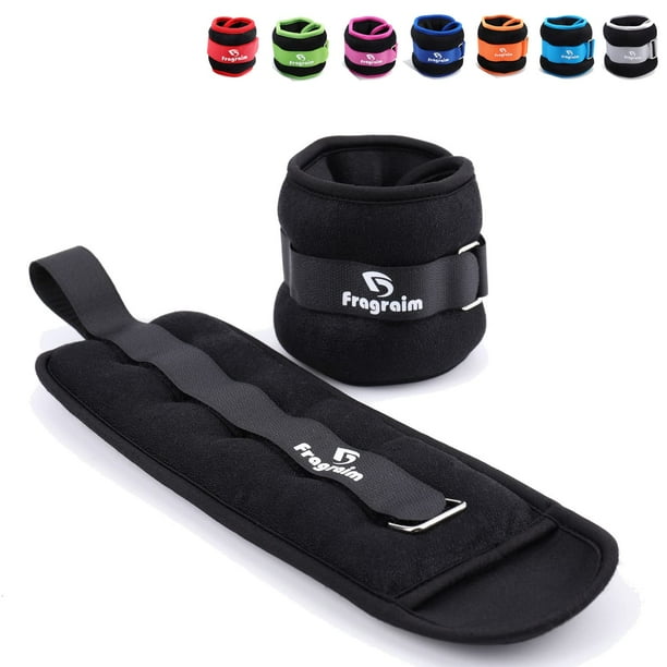 Pesas para Tobillos Fragraim 2.7 kg x 2 para Mujeres, Niños y Hombres Negro