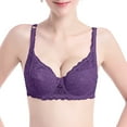 thumbnail image 3 of Lightly Lined Wireless Bra New Women Casual Underwire Push up Everyday Bras Lace Bralettes Soft Adjustable Straps Daily Bra Underwear Style B-36 Purple, 3 of 9