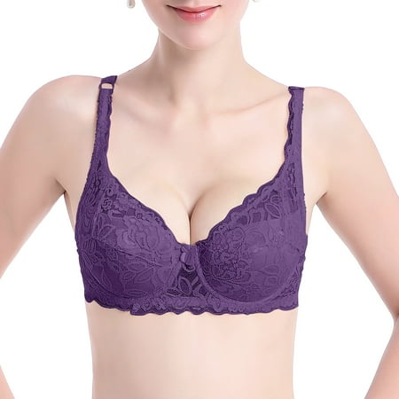 Xdegoge Womens Clearance Push Up Bras for Women Underwire Bra Plus Size High Impact Full Coverage Bras Floral Adjustable Strap Workout Running Sports Bra Brasieres Para Mujer Flash Deals Clearance