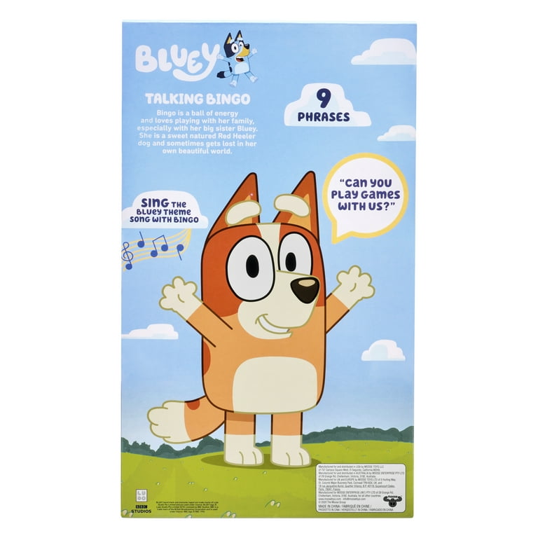 Bluey - 13 Talking Plush - Interactive - Sing Along, 9 Different Phrases