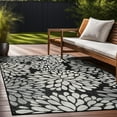 thumbnail image 4 of Beverly Rug Indoor/Outdoor Area Rugs,Modern Floral Patio Porch Garden Carpet, Dark Grey/Black, 8'x10', 4 of 9