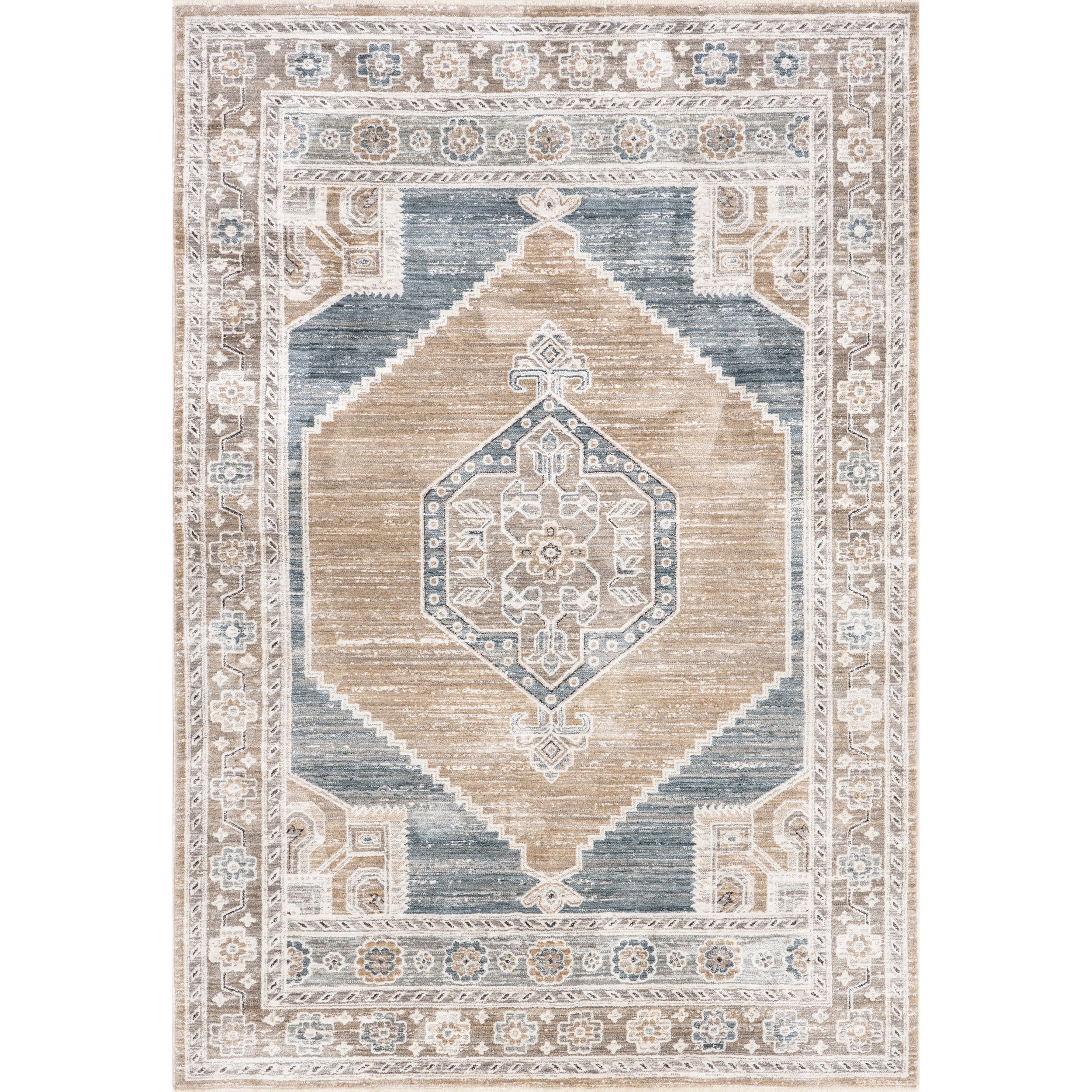 nuLOOM Tricia Faded Medallion Fringe Area Rug, 4' x 6', Rust
