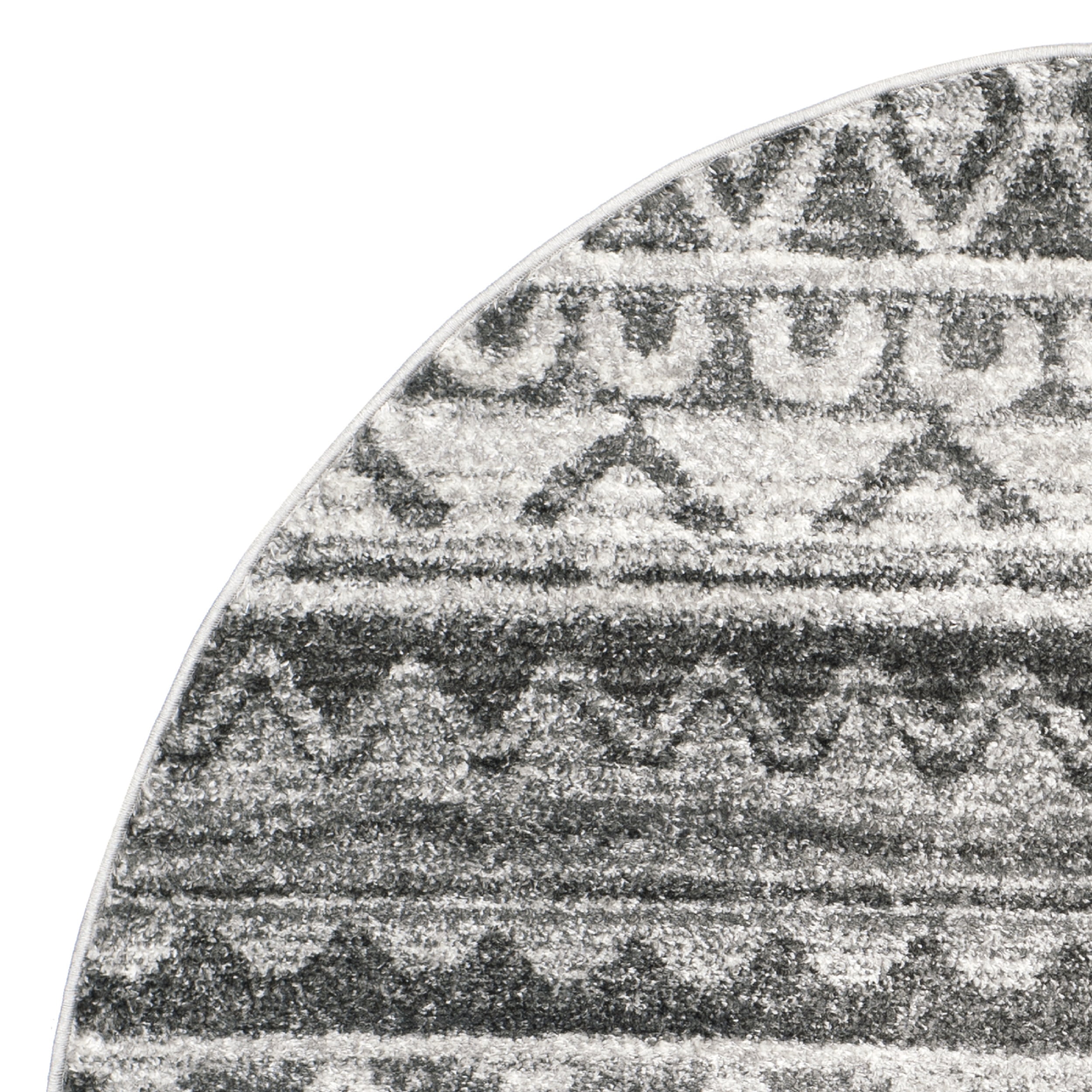 SAFAVIEH Adirondack Emil Southwestern Area Rug, Ivory/Charcoal, 4' x 4' Round