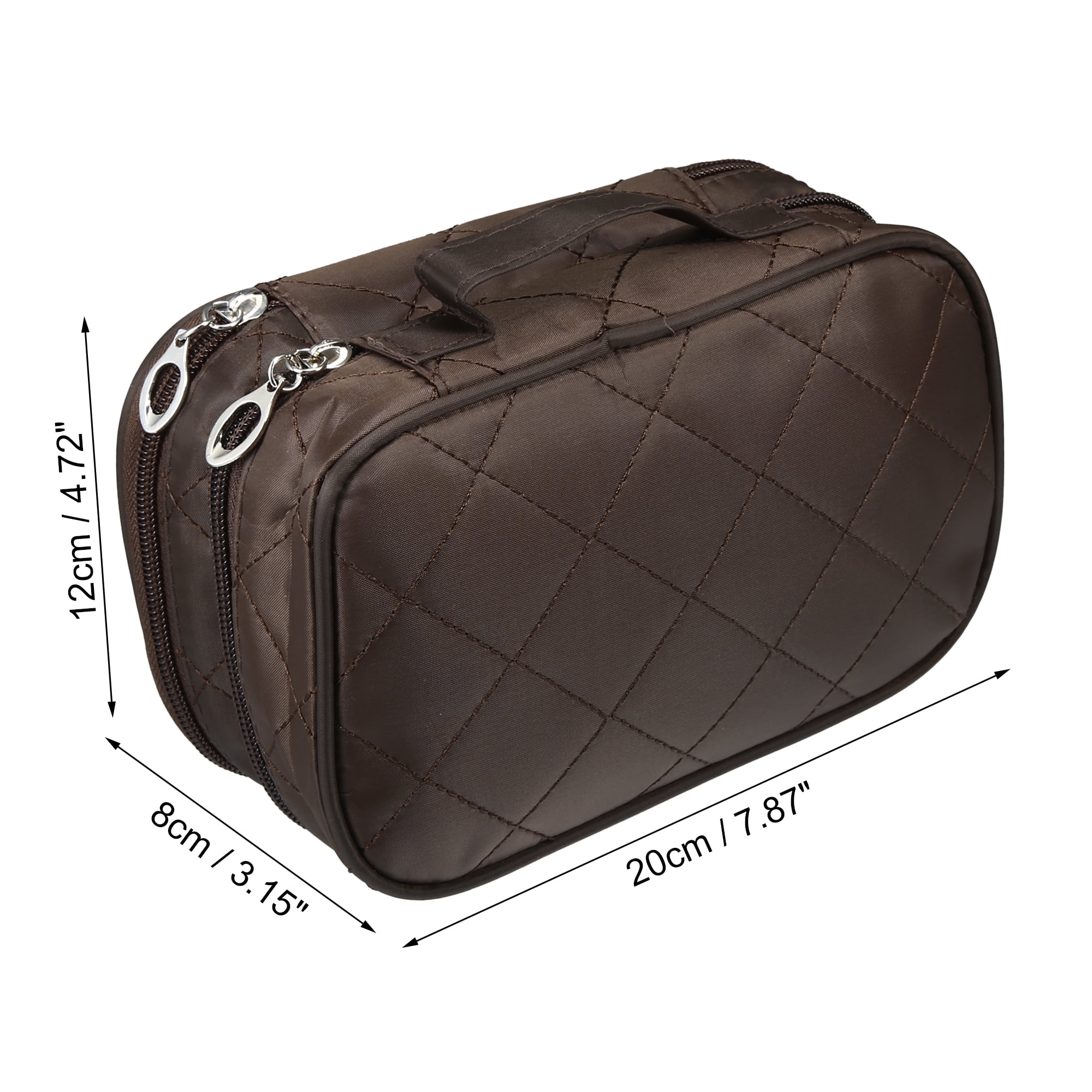 Unique Bargains Floral Makeup Bag Zipper Flower Cosmetic Pouch Brown