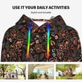 thumbnail image 4 of Lsque Floral Pattern Casual Women's Hoodie,Hooded Sweatshirt with Kangaroo Pocket,Pullover Hoodie with Eye-catching Drawstrings-Large, 4 of 7