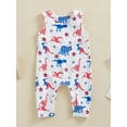 thumbnail image 2 of Coduop Independence Day Baby Jumpsuit Stars Stripes Sleeveless Romper for Newborn Infant Boy Girls, 2 of 8