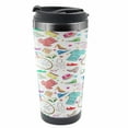 thumbnail image 1 of Indie Travel Mug, Urban Hipster Accessories, Steel Thermal Cup, 16 oz, by Ambesonne, 1 of 2