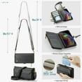 thumbnail image 4 of Funda tipo cartera para iPhone XS Max con bloqueo RFID, tarjetero, cremallera y ranura para billetes, correa de hombro magnética de piel sintética suave para mujer, 4 of 10