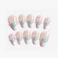 thumbnail image 3 of Uñas postizas HUOGUO Love Blue en forma de corazón, 24 unidades con pegamento, 3 of 4