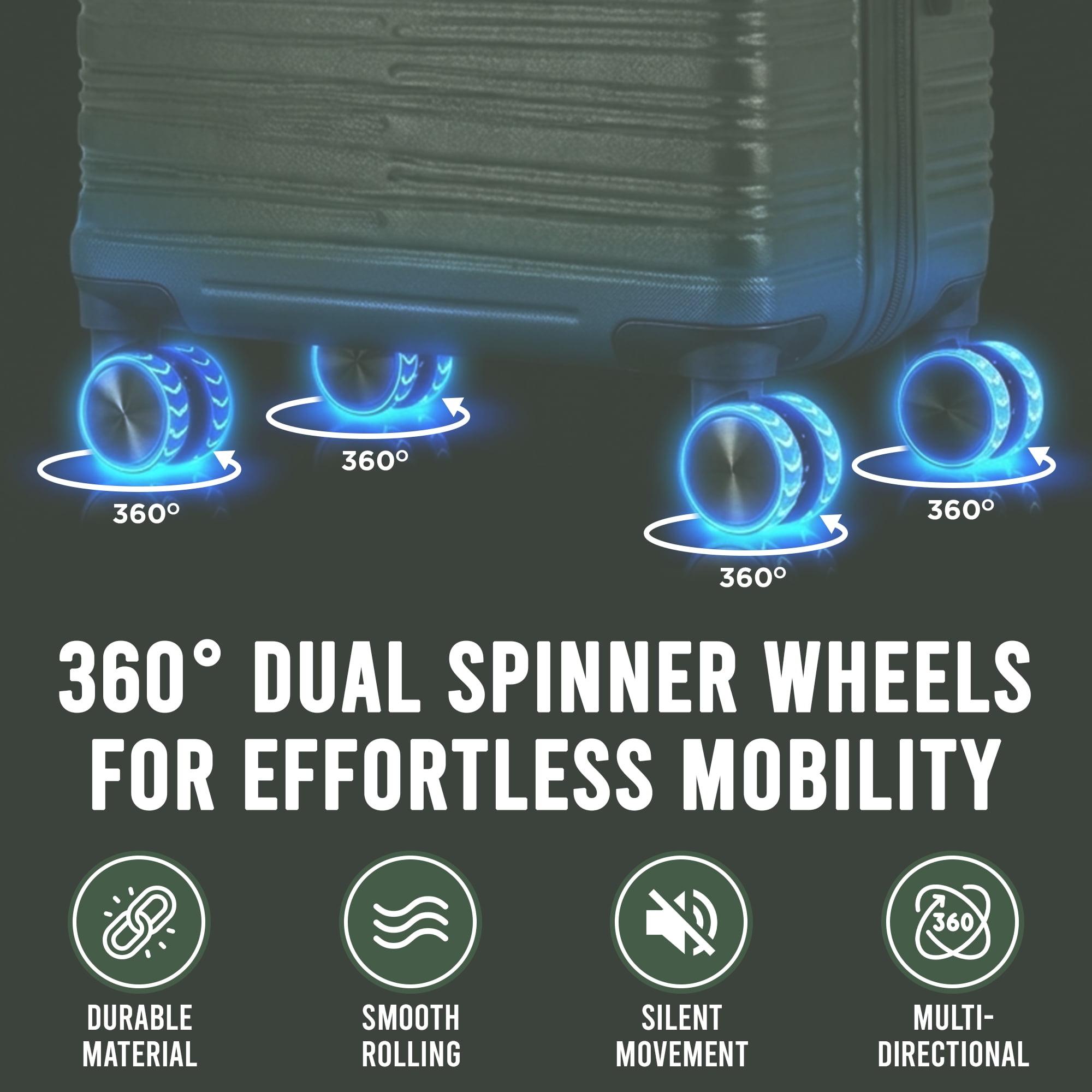 Expandable 20-inch Carry-on Hardside Luggage with 360° Spinner Wheels and Combo Lock
