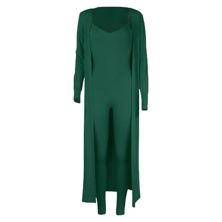 

Clearance锛乄omen s One-piece Dress European And American Fashion Suspender One-piece Pants+casual Early Autumn Loose Coat Long Sleeve