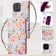 thumbnail image 4 of Popular Glittery Flower PU Flip Phone case with Wallet for iPhone 14 13 12 11 8 7 X XS XR Plus Pro Max Mini Protective Cover Fashion Glamorous Multi-Functional Bumper(Flower B,12 Pro), 4 of 8