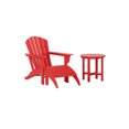 thumbnail image 3 of WestinTrends Dylan Patio Lounge Chairs, 3 Pieces Seashell Adirondack Chair with Ottoman and Side Table, All Weather Poly Lumber Outdoor Patio Chairs Furniture Set, Red, 3 of 13