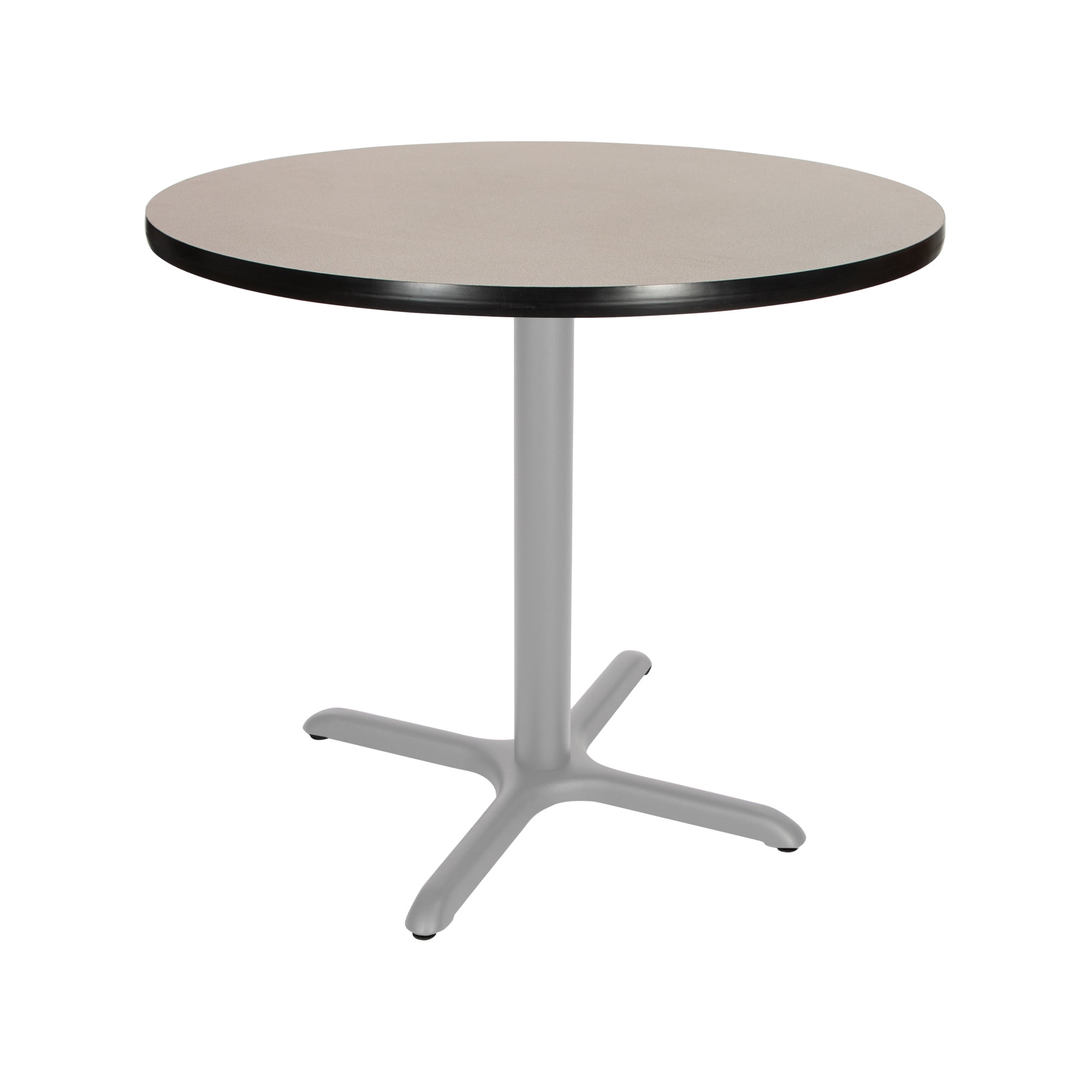 Hampden Furnishings Bennet Collection Steel Frame 36" Round Top, X Base, 30" Height, Cafe Table Grey Frame/Grey Nebula Top