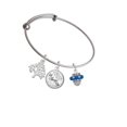 thumbnail image 2 of Delight Jewelry Silvertone Crystal Royal Blue Spinner Silvertone Let Things Go Tree Charm Bangle Bracelet, 2 of 4