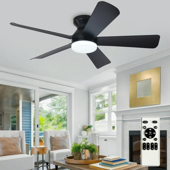 Ventilador de techo Depuley Modern de 42 pulgadas con color negro claro y control remoto