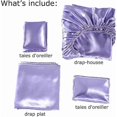 thumbnail image 5 of Ensemble de Lit Double satin Linge de Lit Violet Violet Soie Luxe Confortable, 5 of 5