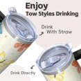 thumbnail image 4 of Butterfly 20oz Stainless Steel Tumbler with Handle and Straw – Insulated Travel Cup with Sliding Lid, 360° Full Wrap Printed Mug for Home, Outdoor & Sports Use, Spring, 4 of 6
