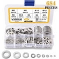 thumbnail image 1 of Rondelles-684 Rondelles 9 Tailles de Rondelles et Verrous en Acier Inoxydable (M2 M2.5 M3 M4 M5 M6 M8 M10 M12) (Argent), 1 of 5