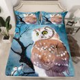 thumbnail image 2 of Erosebridal Owl Sheet Set Boho Owl Print Sheets Exotic Watercolor Animal Bed Sheets Set, Butterfly Bird Animal Decor Flat Fitted Sheet Room Decor Queen, 2 of 5