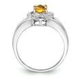 thumbnail image 2 of 925 Sterling Silver Rhodium-plated Diam. & Citrine Ring Size: 10; for Adults and Teens; for Women and Men, 2 of 5