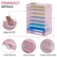 thumbnail image 3 of Archivador de malla Marbrasse de 9 niveles con asa, color rosa, 3 of 6