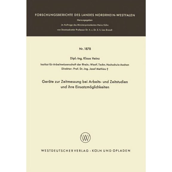 GerÃ¤te Zur Zeitmessung Bei Arbeits- Und Zeitstudien Und Ihre EinsatzmÃ¶glichkeiten, (Paperback)