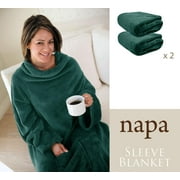 Sleeved Blankets Pack Of 2 Napa Deluxe Fleece Blanket With Sleeves And Pockets Super Soft