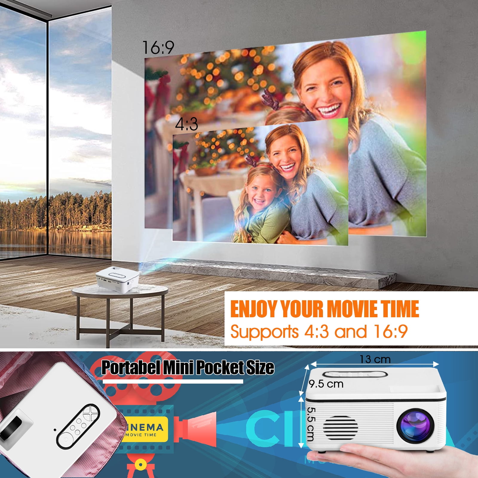 Mini Projector, Portable Movie Projector Supported Portugal | Ubuy