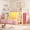 White & Pink, variant on Twin Size Low Loft Bed with 7 Drawers & Bookshelf Reading Nook & Upholster Cushioned Seats LED Under-bed Play House Metal Platform Bed Small Space Furniture Blue