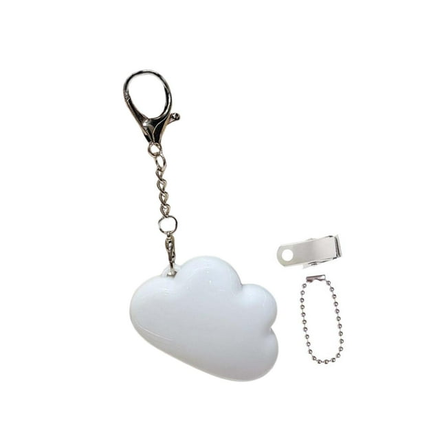 Llavero con luz LED para bolso, recargable, elegante, portátil, con clip y Nube blanca