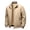 Khaki, variant on Fleece Lined Jacket Men Fall Winter Long Sleeve Business Casual Stand Collar Zip Up Jackets with Pockets Coat Outerwear