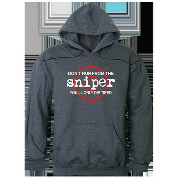 Rapid Dominance Sniper Graphic Pullover Sweatshirt, Heather Charcoal - Large