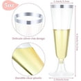 thumbnail image 4 of 200 Pack Champagne Flutes Cups Plastic 5 Oz Wine Glasses Disposable Toasting Champagne Flutes for Wedding Party Plastic Cocktail Cups Glasses for Celebration(Silver), 4 of 7