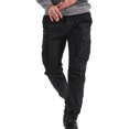 thumbnail image 2 of Pantalones cargo para hombre con múltiples bolsillos militares de combate Ripstop con puño acanalado Negro (T-Black) 34 Negro (T-Black) 34 Xishao ropa, 2 of 2