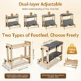 thumbnail image 5 of Wooden Foot Rest Under Desk, 2-Tier Adjustable Under Desk Footrest with Removable Washable Cushion, Ergonomic Office Foot Rest Under Desk for Home & Work, 4 Height Levels, 150 lbs, 5 of 11